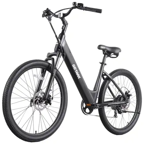 Gotrax 26" Electric Bike, Max Range 30Miles(Pedal-assist1) & 15.5/20Mph Power by 250/350W, 3 Riding Modes & Adjustable Seat, 7-Speed & Front Shock Absorber, Commuter Electric Bicycle ...