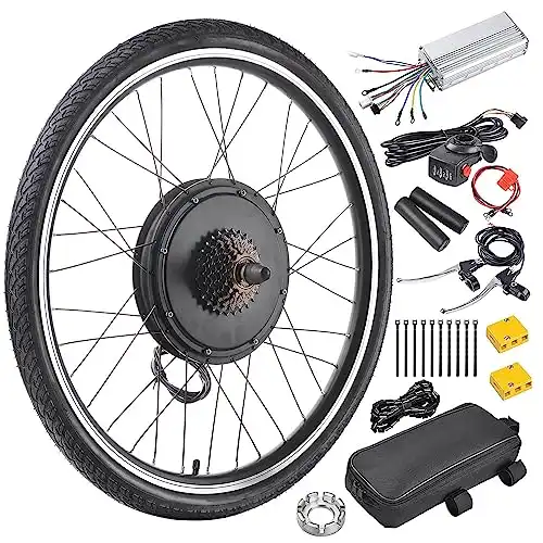 AW Electric Bike Conversion Kit 48V 1000W 26" Rear Wheel E-Bike Dual Mode Controller Thumb Throttle Ebike Wheel Cycling Hub Conversion Kit