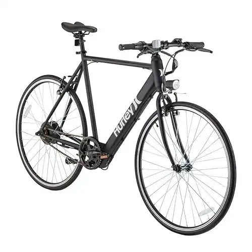Hurley Carve Electric Urban Single Speed E-Bike 700C Bicycle (Charcoal, L / 21 Fits 5'10"-6'4")