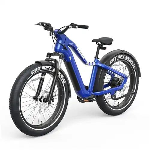 OKAI Ranger Electric Bike, 28 MPH Mountain Electric Bike for Adults, All Terrain 26" Wheel, Long Range Fat Tire eBikes for Adults, 1000W Motor, 8-Speed Drivetrain, Men & Women, Aluminum Alloy...